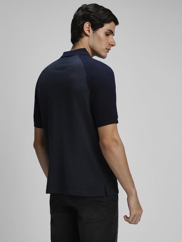 Image of Dennis Lingo Men's Black Cotton Polo Neck Tshirt, Regular Fit Half Sleeve
