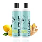 RefluxRaft Acid Reflux Therapy, Organic Alginate, Rapid & Long Lasting Gerd, LPR & Digestion Symptom Support, Zero Sugar, Gluten Free, Low Sodium, Lemon Ginger, 47 Gel Servings Per 8 OZ Bottle, 2 Pack