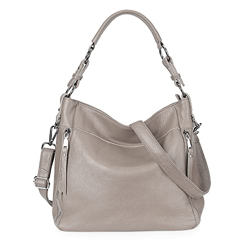 Image of YALUXE Women's Real Leather Shoulder Bags Hobo Handbag Purse Crossbody Bag