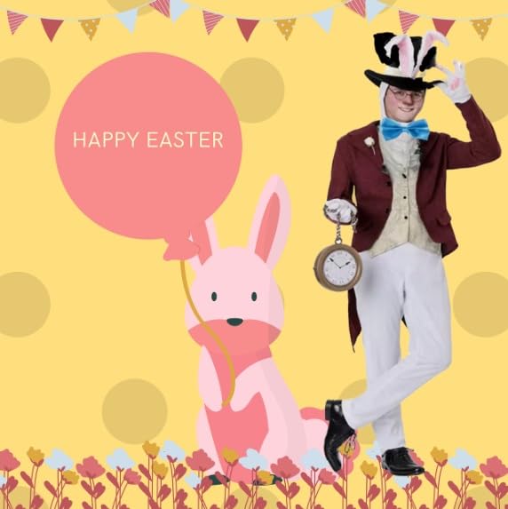 BigTree Men Women Fancy Dress Up Velvet Easter Bonnet Cosplay Wizard Accessory for Carnival Easter Halloween Celebrations Bunny Sets Ears Hat Tail Watch Nose Headwear Dress-Up Accessories Adult - Image 4