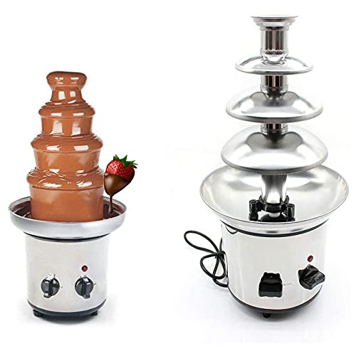 Schokobrunnen Fondue Schokofondue Set Groß 4 Etagen Für Edelstahl Schokoladenbrunnen Chokoladenfontäne Elektrisch Mit… – Bild 3