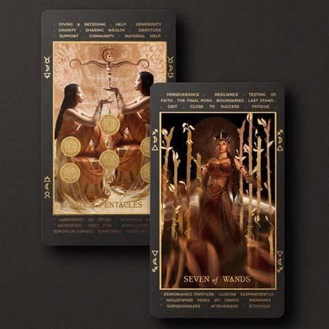 特価品 美しいカード明晰夢タロットカード ブラックver タロット風