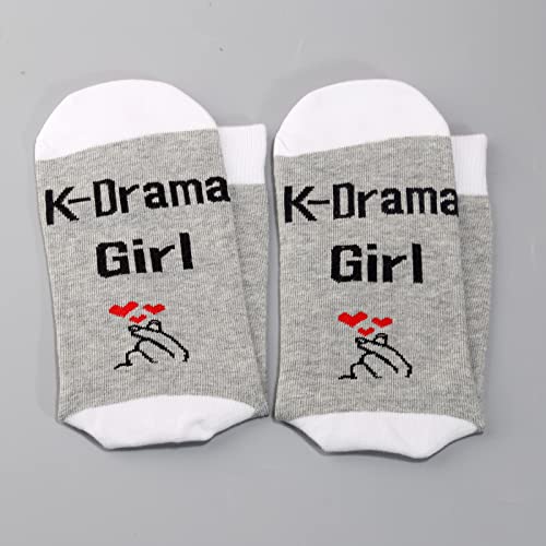 LEVLO Funny K-Drama Lovers Gifts K-Drama Girl Hand Heart Socks for Korean Movie TV Series Fans (2 pairs)3