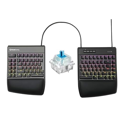 KINESIS USB GAMING Freestyle Edge RGB Split Mechanical Keyboard (MX Blue)