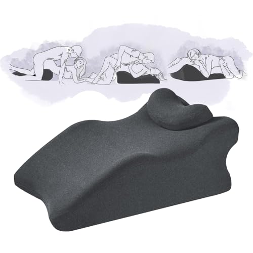 BCZETIH Adult Widened Intimacy Position Sex Pillow for Couples Butt Cushion with Removable Small Support Pillow Memory Foam for Sitting or Lying Ideal for Home Use- Dark Gray