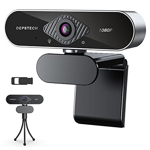 DEPSTECH Webcam with Microphone, 1080P HD Webcam with Auto Light Correction for Desktop/Laptop, Streaming Computer USB Web Camera for Video Conferencing, Teaching, Streaming, and Gaming-D04