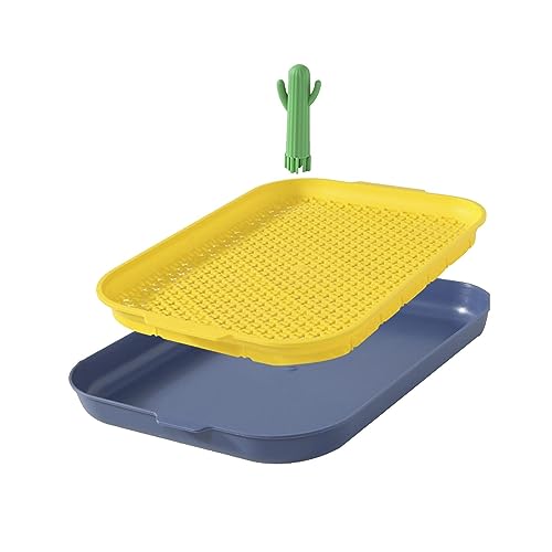 Litière pour chien plateau bleu jaune wc cage