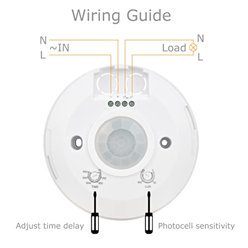 J.lumi Yca1050 Pir Motion Sensor Light Switch 2000W, Ceiling Mount Motion Sensor Ceiling Motion Sensor Switch, Pir Sensor, Slim Profile, White (85-265V Ac) #TOP2