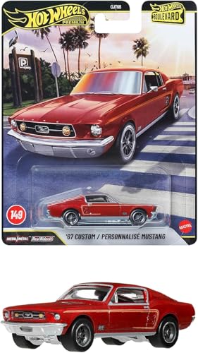 Image of Hot Wheels Boulevard '67 Custom Mustang Ride On Toy Mini Car Ages 3+ Red JHW40