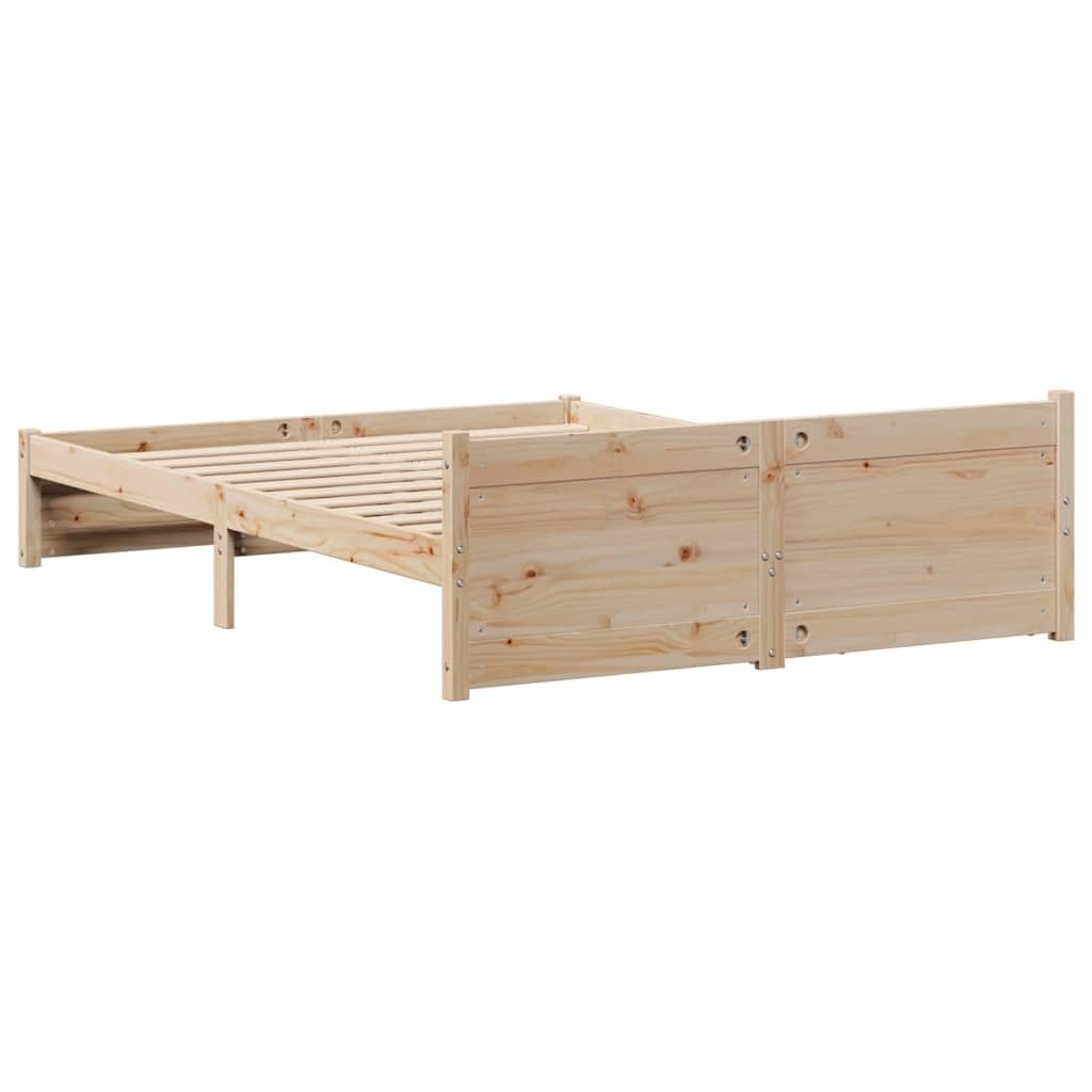 vidaXL Massivholzbett, Holzbett Bett mit Schubladen, Bettgestell Bettrahmen mit Lattenrost, Doppelbett für Schlafzimmer, 120x200cm Kiefer