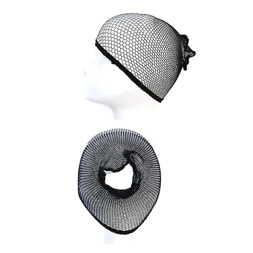 FRCOLOR 3 Pçs Toucas De Peruca Para Mulheres Gorro De Peruca De Crochê Preto Meias Pretas Perucas Pa