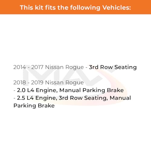 Image of Max Advanced Brakes Front & Rear Brake Kit Compatible With 2014 2015 2016 2017 2018 2019 Nissan Rogue 3rd Row Seating Replacement Drilled Slotted Black Coated Disc Brake Rotors and Ceramic Brake Pads