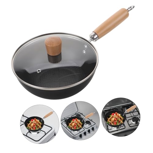 Wok mini de hierro con tapa para cocina miniatura 5