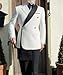 CYANDUSTY Plus Size Black and White Tuxedo for Men 2 Piece Double Breasted Blazer and Pant Casual Business Wedding Tux Suit 6XL