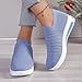 Women's Orthopedic Walking Shoes Elastic Casual Knit Mesh Breathable Sock Shoe Comfortable Lightweight Non Slip Platform Nurse Shoes Fashion Sports Tennis Running Sneakers Blue