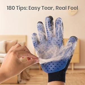 Pet Hair Remover Glove - Gentle Pet Grooming Glove Brush - Deshedding Glove - Massage Mitt with Enhanced Five Finger Design - Perfect for Dogs & Cats with Long & Short Fur - 1 Pack (Right-Hand), Blue Pet Hair Remover Glove Gentle Pet Grooming Glove Brush Deshedding Glove Massage Mitt with Enhanced Five Finger Design Perfect for Dogs Cats with Long Short Fur 1 Pack Right Hand Blue