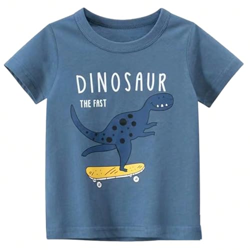 Boys Dinosaur Shirt 3 Pack Kids Short Sleeve T-Shirts Toddler Boy Tops Tee Size 2-8 Years3