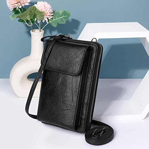 Image of KUKOO Small Crossbody Bags for Women PU Leather Cell Phone Purse Wallet with Credit Card Slots