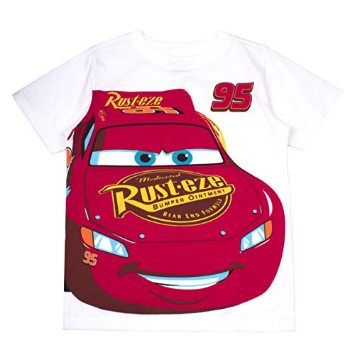 Disney Lightning McQueen Boys Cars 3-Pack Short Sleeve T-Shirts for Toddler to Big Kids (2T - 7)2