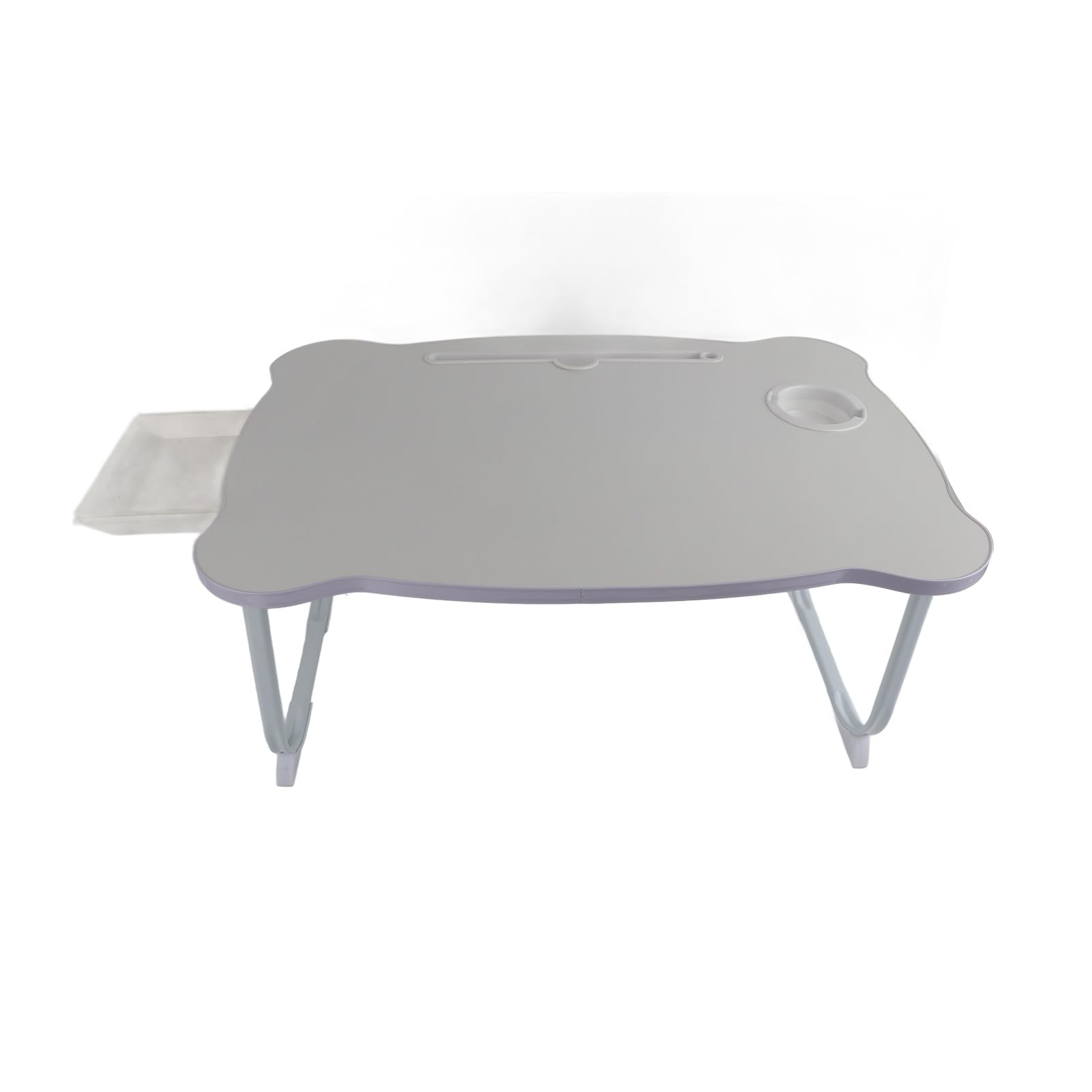 Plateau de lit pliable réglable avec porte-gobelet – Idéal pour le petit déjeuner sur ordinateur portable et les collations à la maison ou à l'école – Design portable léger et polyvalent