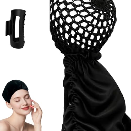 2 In1 Wrap Cap Bonnet Reversible,Adjustable Hair Wrap Nettie Band,Extra Long Hair Silk Press Set Braid Bonnet for Curly(1pc)