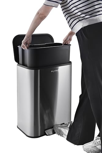 Caneca de basura rectangular acero inoxidable 50 litros miniatura 4