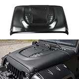 Vented Heat Dispersion Hood Compatible with Jeep Wrangler JK JKU 2007-2017,10th Anniversary Edition Metal Replacement Hoods Accessory Black