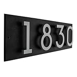 Whitehall Modern Floating 4.5 Inch Numbers Horizontal Address Sign Wall Plaque - Outdoor, Home personalized custom wall sign - 2 background Colors and 3 Number Colors available for youu house - Simple Installation