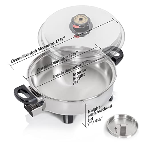 Precise Heat 3-1/2-Quart Surgical Stainless-Steel Oil Core Skillet