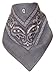 Produktbild Alex Flittner Designs Original Bandana Kopftuch Halstuch Nickituch Biker Tuch mit Paisley Muster in Grau 100% Baumwolle