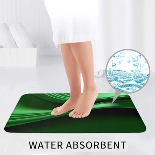 Lot de 3 tapis de bain antidérapants durables et absorbants vert moderne