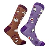 Crazy Dog T-Shirts Women's AM Coffee PM Wine Socks Funny Vino Wine Lover Drinking Graphic Novelty Footwear