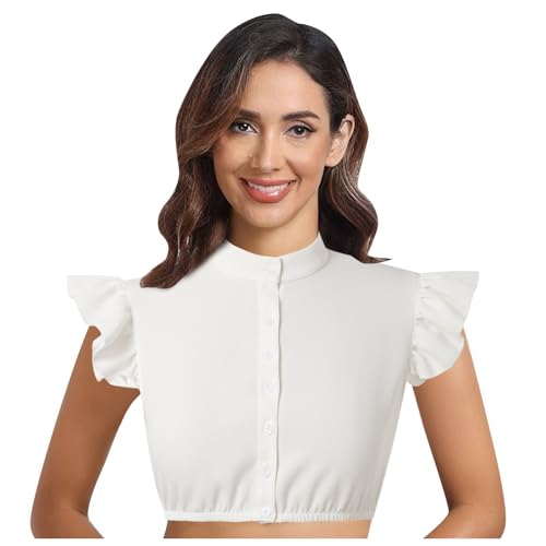 Vestido para Mujer para Oktoberfest Alemania Manga Corta para para actuaciones en el Escenario sin Mangas (White XL)
