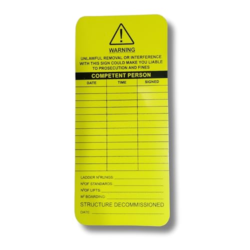 Image of Tag AK-SYT-Holder Scaffolding yellow Tag and Holder (Pack of 5)