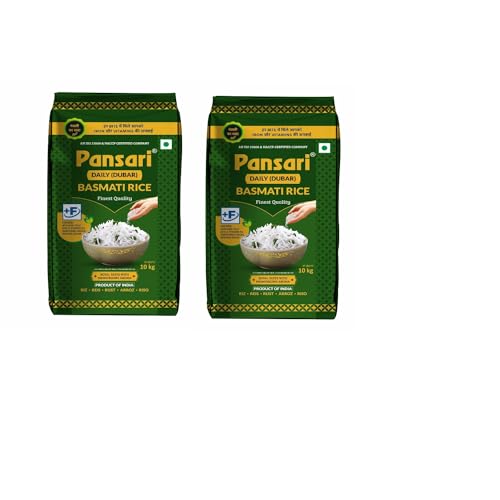 Image of Pansari Daily Basmati Rice | Long Grain, Aromatic & Flavourful | Fortified & Ideal for Daily Cooking | Perfect for Biryani, Pulao & Khichdi (20-Kg)