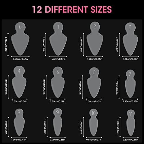 Ranrose 60Pcs Duet System Nail Forms Stickers Reusable Soft Silicone Stickers For Nail Mold,12 Size Dual Forms For French Manicure Inner Mold Quick Building Dual Nail Forms Mould(Long Stilett Shape) #TOP1