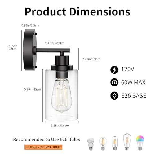 Buthy BT-1THSBD Black Wall Sconce Light: Modern Wall Sconces Indoor thumb #2