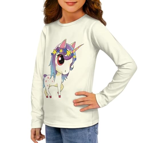 Image of Long Sleeve Shirts for Girls Casual Crewneck Tops Fall Winter Outfits for 3-16 Years Old
