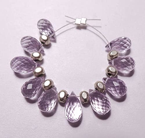 Améthyste rose naturelle en gouttes facettées pour création de bijoux uniques haut de gamme