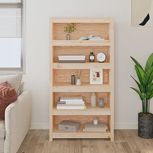 SKM Librería 80 x 35 x 154 cm de madera maciza de pino