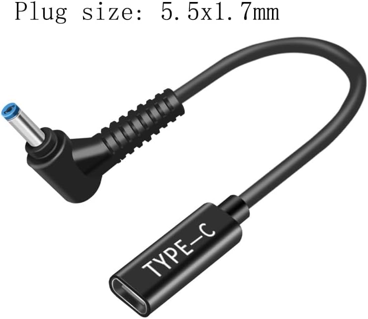 USB C Male to Female DC Adapter 5.5x1.7mm, 19V DC Adapter Made for Acer Laptop Series image 2