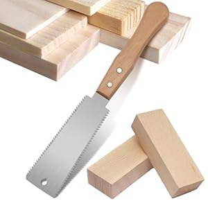 6 Inch Hand Saw, Japanese Pull Saw Double-sided Fine Teeth Wood Saw for Hardwood & Softwood Woodworking Trim (15/17TPI)