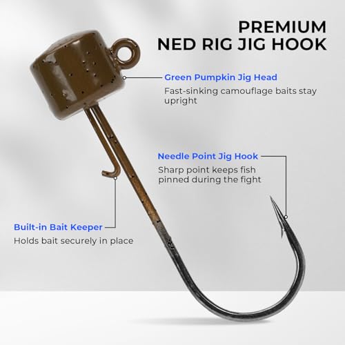 Image of KastKing Superpower Braided Fishing Line Texas Edition - 15lb 4X 200yds with Ned Rig Kit, 1 /6 oz Ned Jig Head & 3 Soft Plastic Ned Worms, Bass & Crappie Fishing Finesse Kit, Gift-Ready Packaging