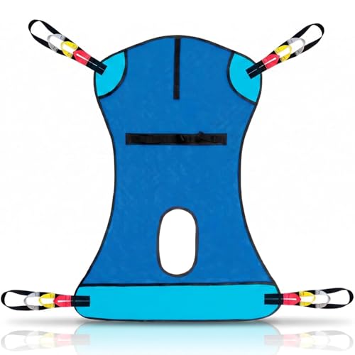 Vive Patient Lift Sling with Opening (400lb Capacity) - Lifting Aid Straps for Transfer - Commode Chair for Hydrolic Medical Full Body Device for Elderly Bariatric Nursing Caregiver - Mesh Support