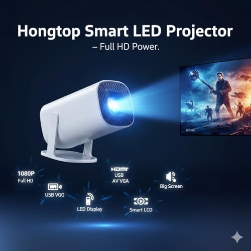 Drumstone 15 πππππ πΎπππππππ Smart 1080P Full HD LED Projector for Home Entertainment, LCD Big Screen Display with HDMI USB AV VGA Input, Portable Indoor Movie & Video Projection System 6 41hbC49UnkL
