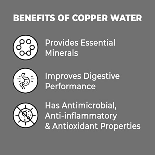 Image of The Better Home Copper Water Bottle 1 Litre | Water Bottle For Office | Water Bottle For Kids | 100% Pure Copper Insulation Wide Mouth With Ergonomic Design | Water Bottle For Home - Grey Pack of 2
