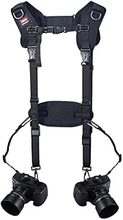 MUXIN Double Camera Strap Quick Release Adjustable Double Shoulder Camera Strap with Safety Belt for DSLR SLR Camera