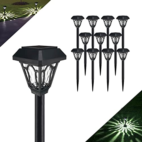 LAMTREE Lot de 12 lampes solaires d'extérieur étanches pour chemin de jardin, allée, allée, cadeau de fête des pères Cover