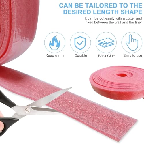 YushengTai Rosa Randdämmstreifen,5cm x 8mm x 10m, Randdämmstreifen Selbstklebend, Randdämmstreifen für Ausgleichsmasse Zur Abdichtung Zwischen Fußbodenheizungsplatten und Wänden(Rosa)