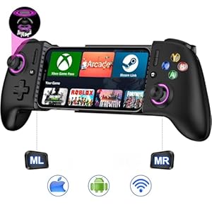 NealGamefy Phone Controller – Mobile Gaming Controller with Hall Effect Joysticks & Triggers – No Dead Zone,800mAh Battery,Retractable Phone Case Support, Controller for iphone and Android